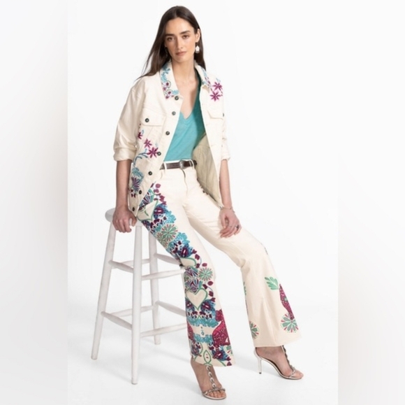 Johnny Was Jade The Flare Jean Leilana Size 29 - Picture 3 of 11